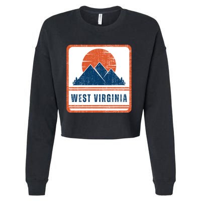 Retro Vintage West Virginia USA Mountain Gift For Men Cropped Pullover Crew