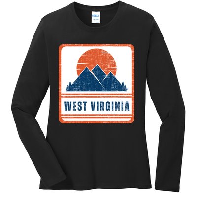 Retro Vintage West Virginia USA Mountain Gift For Men Ladies Long Sleeve Shirt