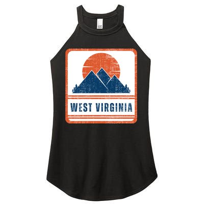 Retro Vintage West Virginia USA Mountain Gift For Men Women’s Perfect Tri Rocker Tank