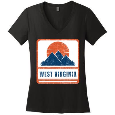 Retro Vintage West Virginia USA Mountain Gift For Men Women's V-Neck T-Shirt