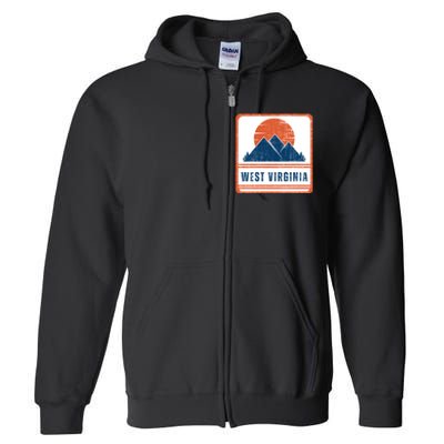 Retro Vintage West Virginia USA Mountain Gift For Men Full Zip Hoodie