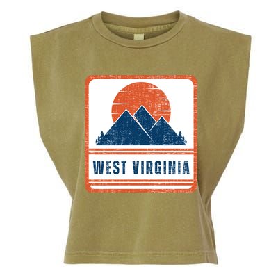 Retro Vintage West Virginia USA Mountain Gift For Men Garment-Dyed Women's Muscle Tee