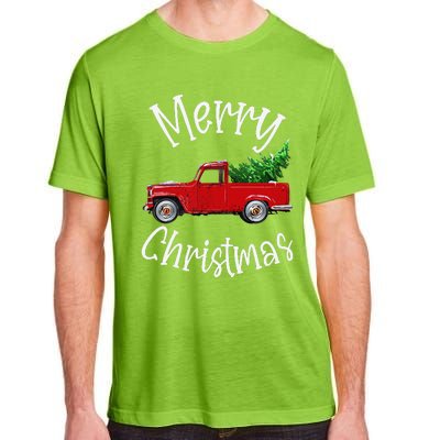 Red Vintage Wagon Tree Vacation Gift Red Truck Christmas Adult ChromaSoft Performance T-Shirt