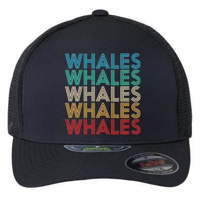 Retro Vintage Whale Flexfit Unipanel Trucker Cap