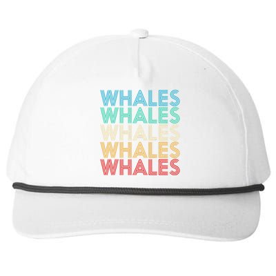 Retro Vintage Whale Snapback Five-Panel Rope Hat