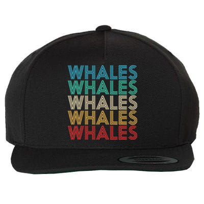 Retro Vintage Whale Wool Snapback Cap