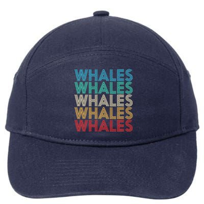 Retro Vintage Whale 7-Panel Snapback Hat