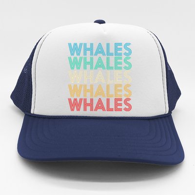 Retro Vintage Whale Trucker Hat