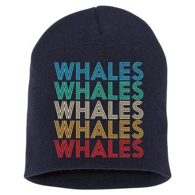 Retro Vintage Whale Short Acrylic Beanie