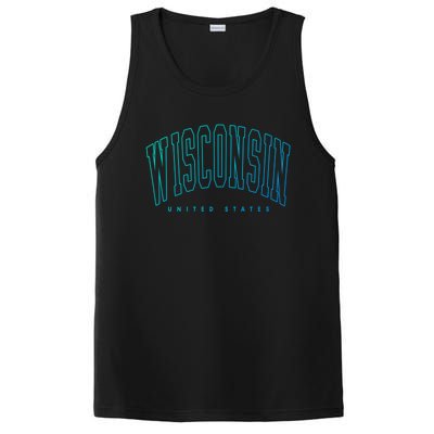 Retro Vintage Wisconsin United States Souvenir Meaningful Gift PosiCharge Competitor Tank