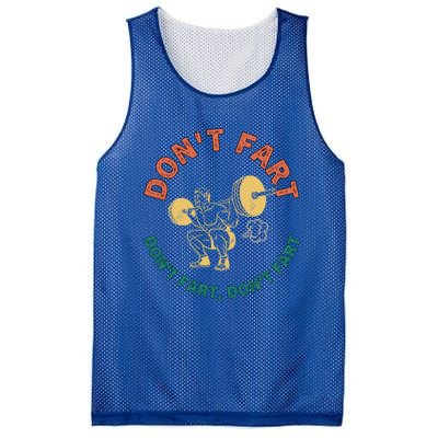 Retro Vintage Weightlifting Funny Squat Gym Jokes DonT Fart Gift Mesh Reversible Basketball Jersey Tank