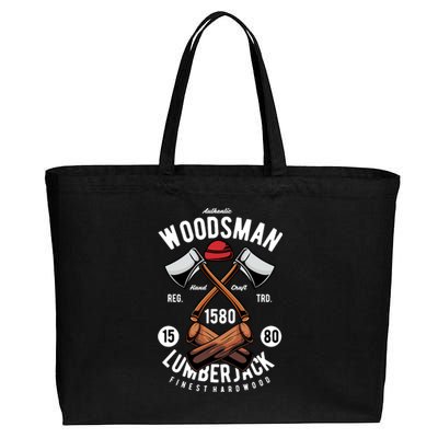 Retro Vintage Woodsman Cotton Canvas Jumbo Tote