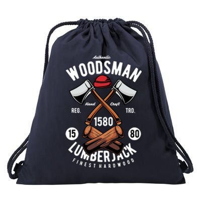 Retro Vintage Woodsman Drawstring Bag