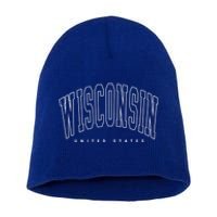 Retro Vintage Wisconsin United States Souvenir Meaningful Gift Short Acrylic Beanie