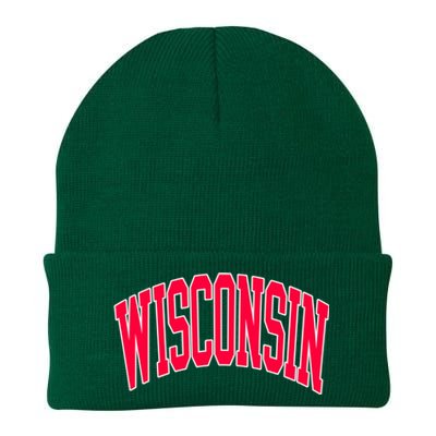 Retro Vintage Wisconsin State Distressed Souvenir Knit Cap Winter Beanie