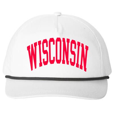 Retro Vintage Wisconsin State Distressed Souvenir Snapback Five-Panel Rope Hat