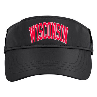 Retro Vintage Wisconsin State Distressed Souvenir Adult Drive Performance Visor