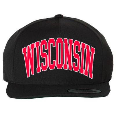 Retro Vintage Wisconsin State Distressed Souvenir Wool Snapback Cap