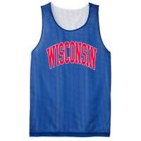 Retro Vintage Wisconsin State Distressed Souvenir Mesh Reversible Basketball Jersey Tank