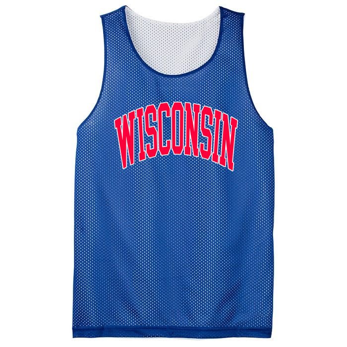 Retro Vintage Wisconsin State Distressed Souvenir Mesh Reversible Basketball Jersey Tank