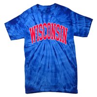 Retro Vintage Wisconsin State Distressed Souvenir Tie-Dye T-Shirt