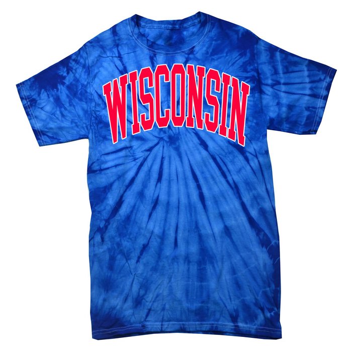 Retro Vintage Wisconsin State Distressed Souvenir Tie-Dye T-Shirt