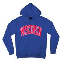 Retro Vintage Wisconsin State Distressed Souvenir Tall Hoodie