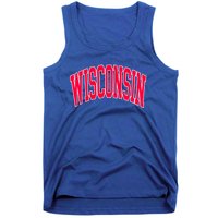 Retro Vintage Wisconsin State Distressed Souvenir Tank Top