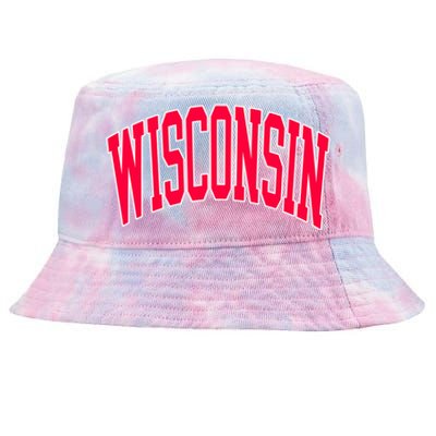 Retro Vintage Wisconsin State Distressed Souvenir Tie-Dyed Bucket Hat