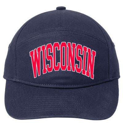 Retro Vintage Wisconsin State Distressed Souvenir 7-Panel Snapback Hat