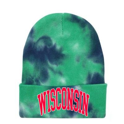 Retro Vintage Wisconsin State Distressed Souvenir Tie Dye 12in Knit Beanie