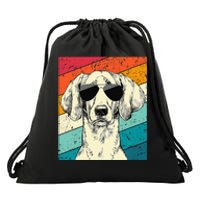 Retro Vintage Weimaraner With Sunglasses Dog Lovers Drawstring Bag