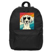 Retro Vintage Weimaraner With Sunglasses Dog Lovers 16 in Basic Backpack