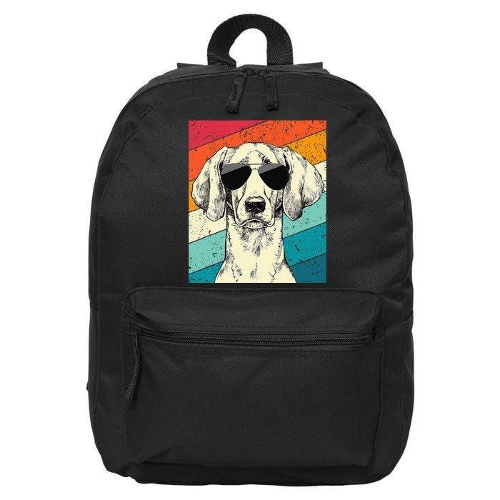 Retro Vintage Weimaraner With Sunglasses Dog Lovers 16 in Basic Backpack