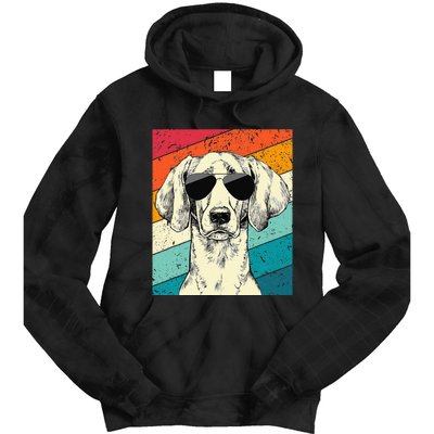 Retro Vintage Weimaraner With Sunglasses Dog Lovers Tie Dye Hoodie