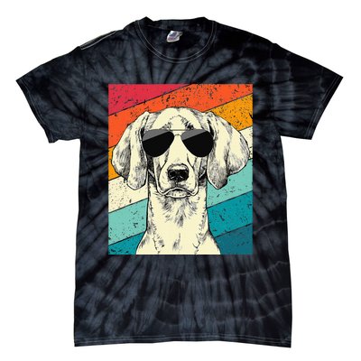 Retro Vintage Weimaraner With Sunglasses Dog Lovers Tie-Dye T-Shirt