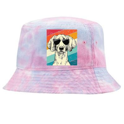 Retro Vintage Weimaraner With Sunglasses Dog Lovers Tie-Dyed Bucket Hat