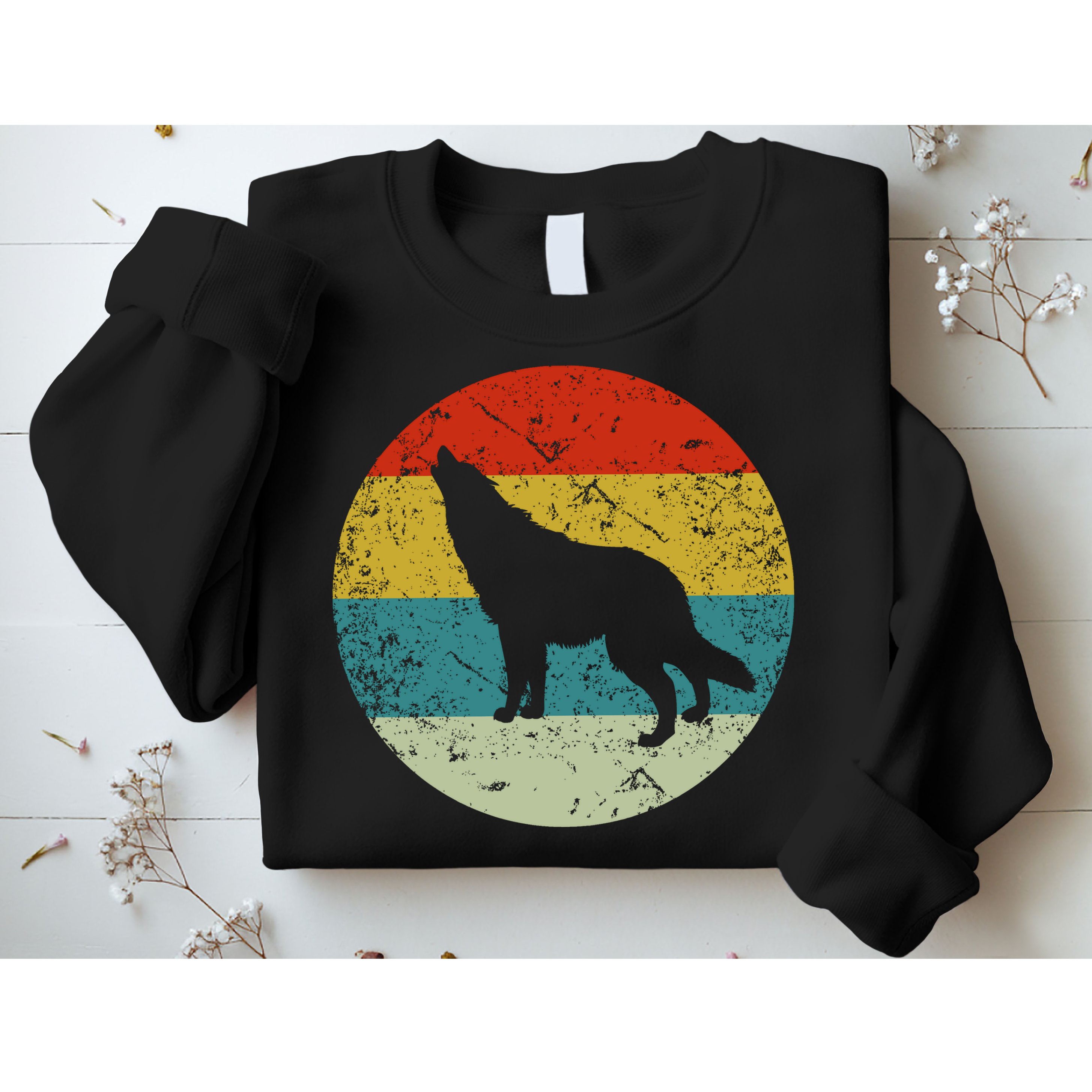Retro Vintage Wolf Sweatshirt