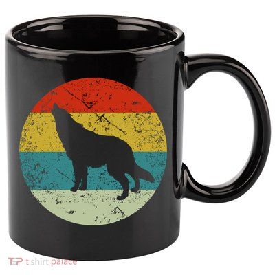 Retro Vintage Wolf 11oz C Handle Ceramic Mug