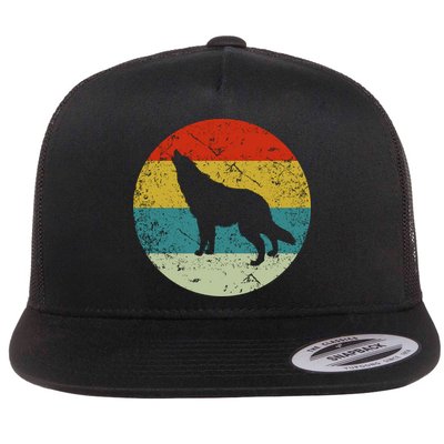 Retro Vintage Wolf Flatbill Hat