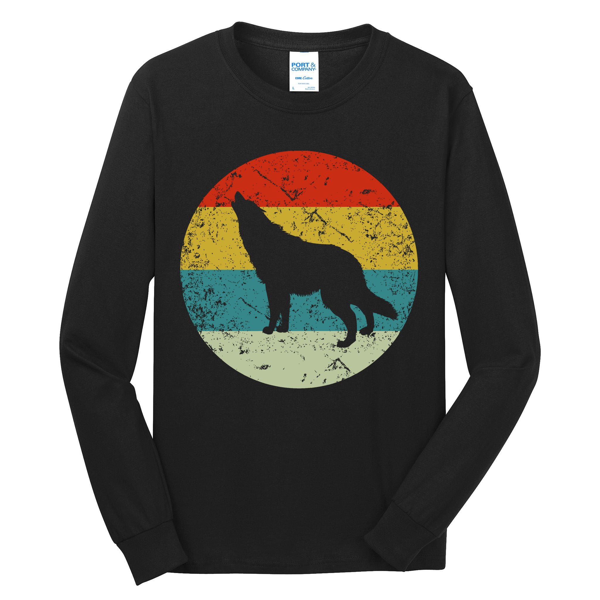 Retro Vintage Wolf Tall Long Sleeve T-Shirt