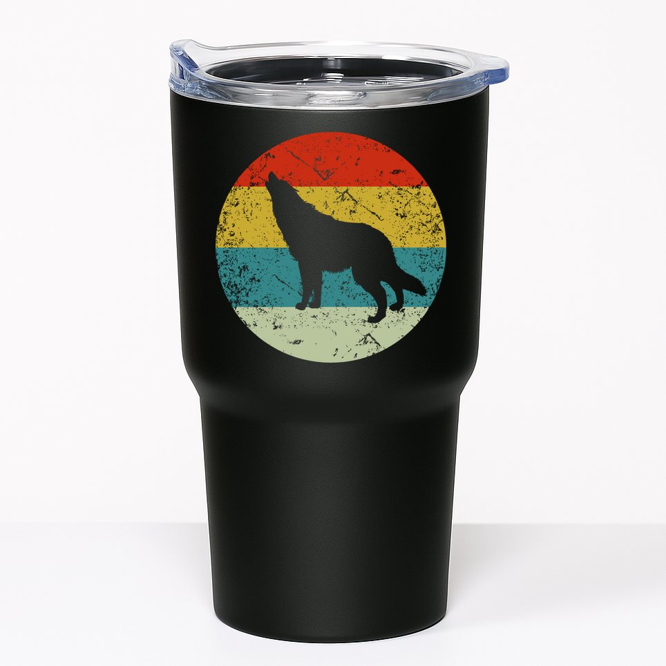 Retro Vintage Wolf Tumbler