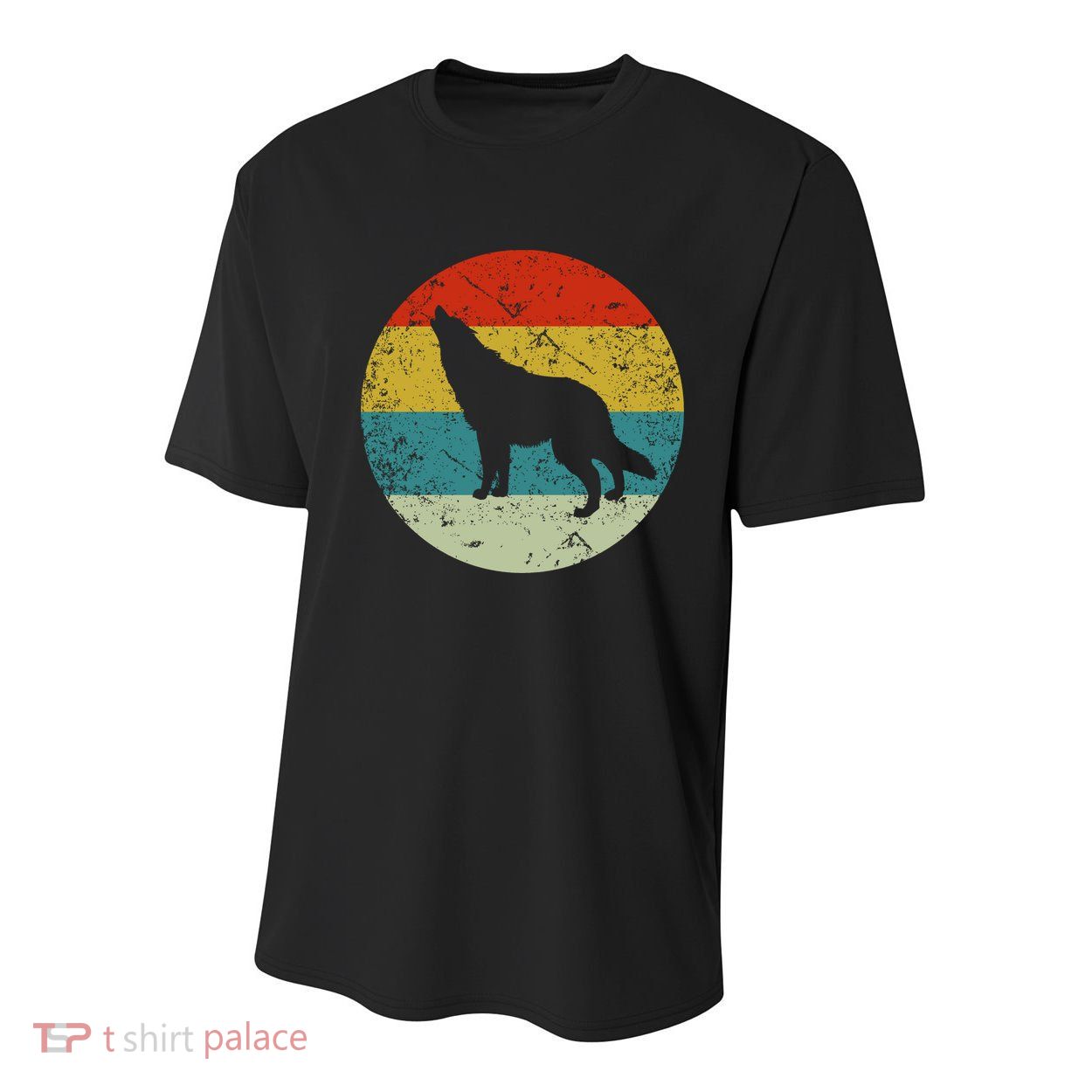 Retro Vintage Wolf Youth Performance Sprint T-Shirt