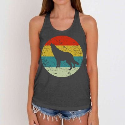 Retro Vintage Wolf Women's Knotted Racerback Tank