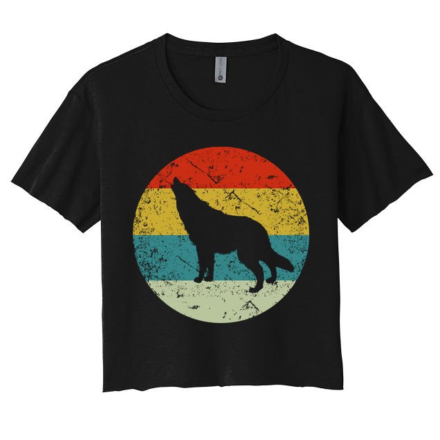 Retro Vintage Wolf Crop Top