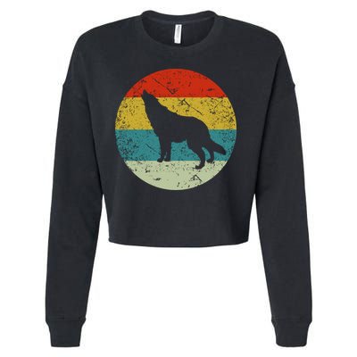 Retro Vintage Wolf Cropped Pullover Crew