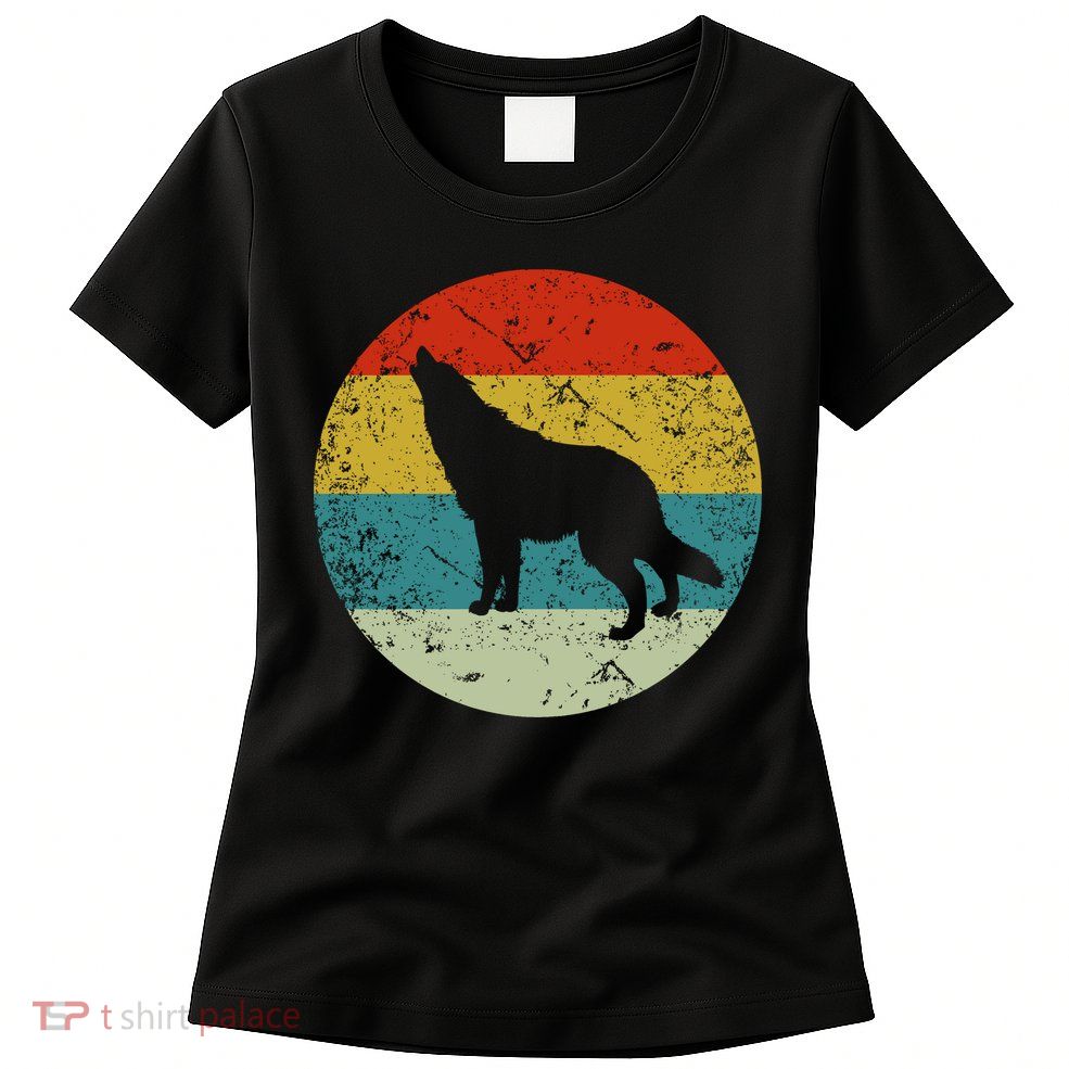 Retro Vintage Wolf Womens T-Shirt