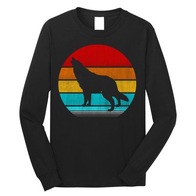 Retro Vintage Wolf Long Sleeve Shirt