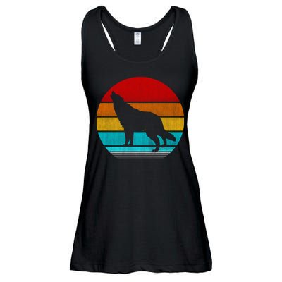 Retro Vintage Wolf Ladies Essential Flowy Tank