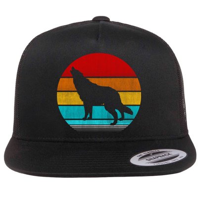 Retro Vintage Wolf Flatbill Hat